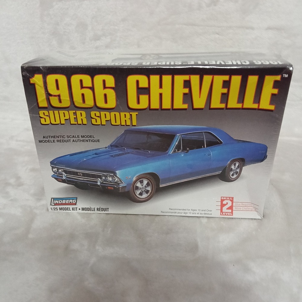 Lindberg 1966 Chevelle Super Sport 1/25 Scale Model Kit 72181 Sealed Skill 2